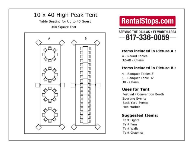 Where to find 10 X 40 Marquee Tent in Fort Worth