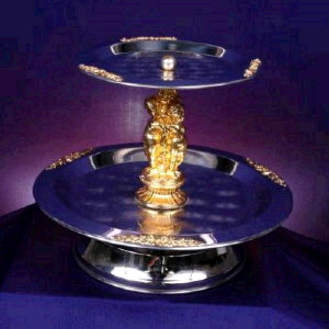 Rental store for 2 Tiered Tray W Gold Accents in Fort Worth TX
