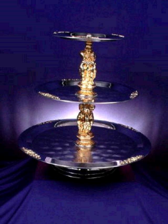 Rental store for 3 Tiered Tray W Gold Accents in Fort Worth TX